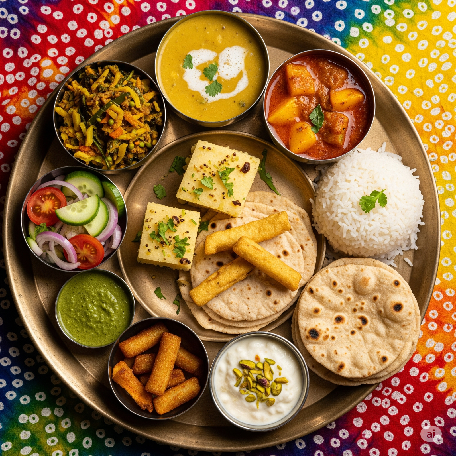 Gujarati Thal ,grace thali, tgi outsource , tgi , tgi Group , just order food